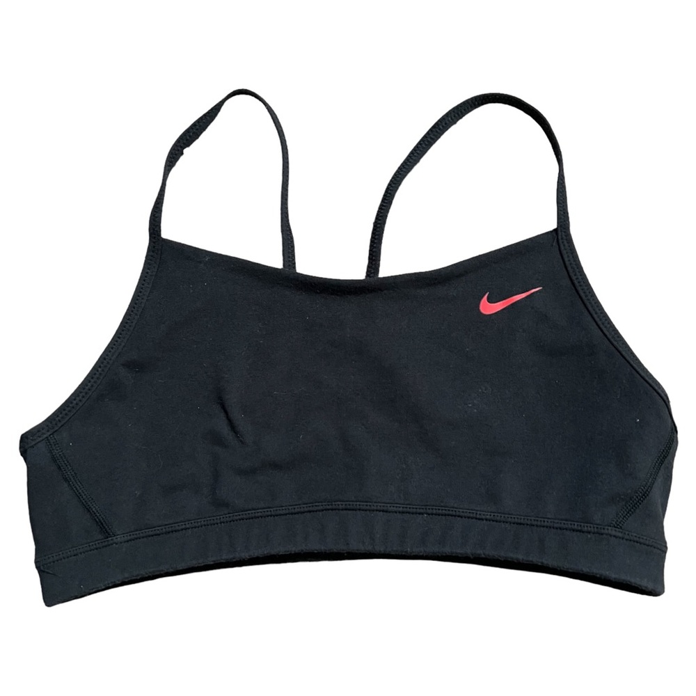 Nike Dri-Fit Black Red Logo Sports Bra Size Large